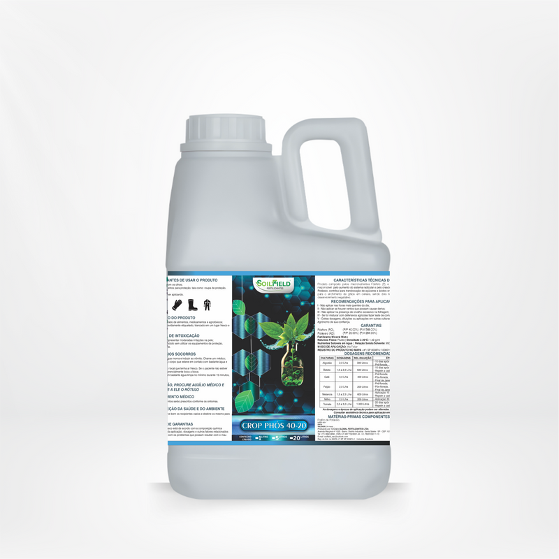 Crop Phós 40-20 – Fertilizante com alta concentração em Fósforo e Potássio.
