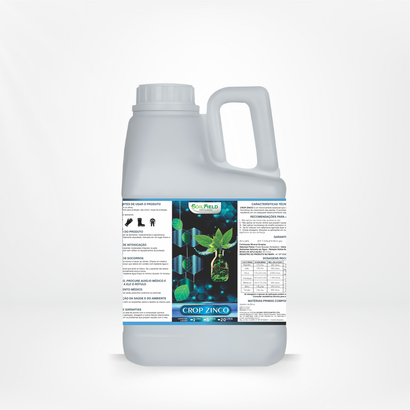 Crop Zinco 7% – Fertilizante concentrado em Zinco.