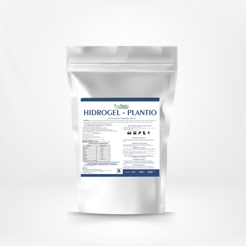 Hidrogel - Plantio – É um potente condicionador  de solo que fornece Cálcio e Magnésio e disponibiliza outros nutrientes no solo para a planta